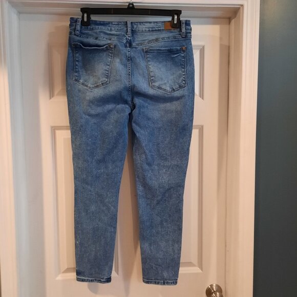 Judy Blue‎ Jeans Womens 15/32 High Rise Skinny Acid Mineral Wash Distressed - Picture 2 of 10